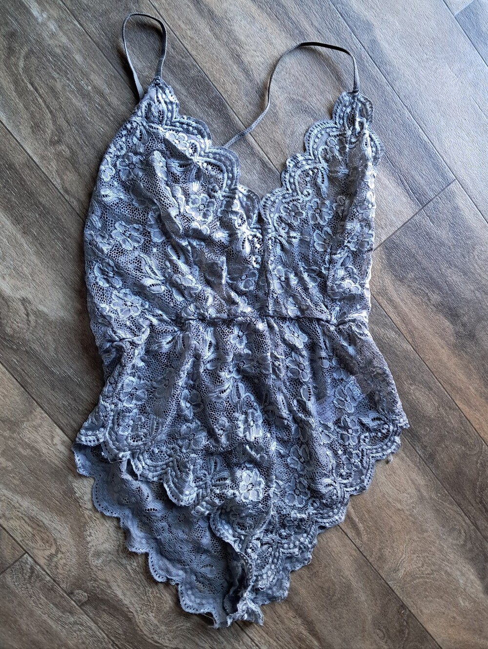Grey Lace Teddy